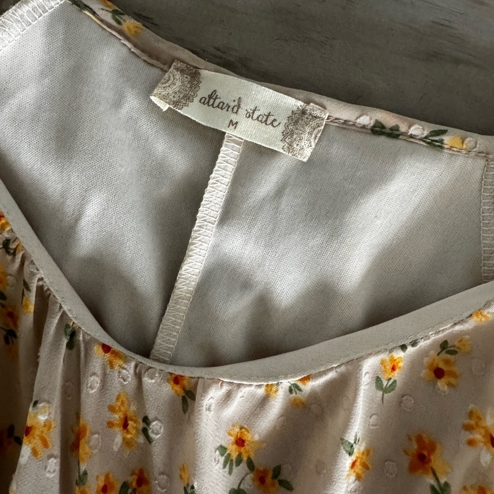 Altar'd State Yellow Floral Top - Picture 3 of 7